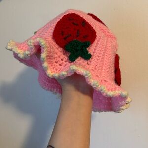 Strawberry Crochet Bucket Hat